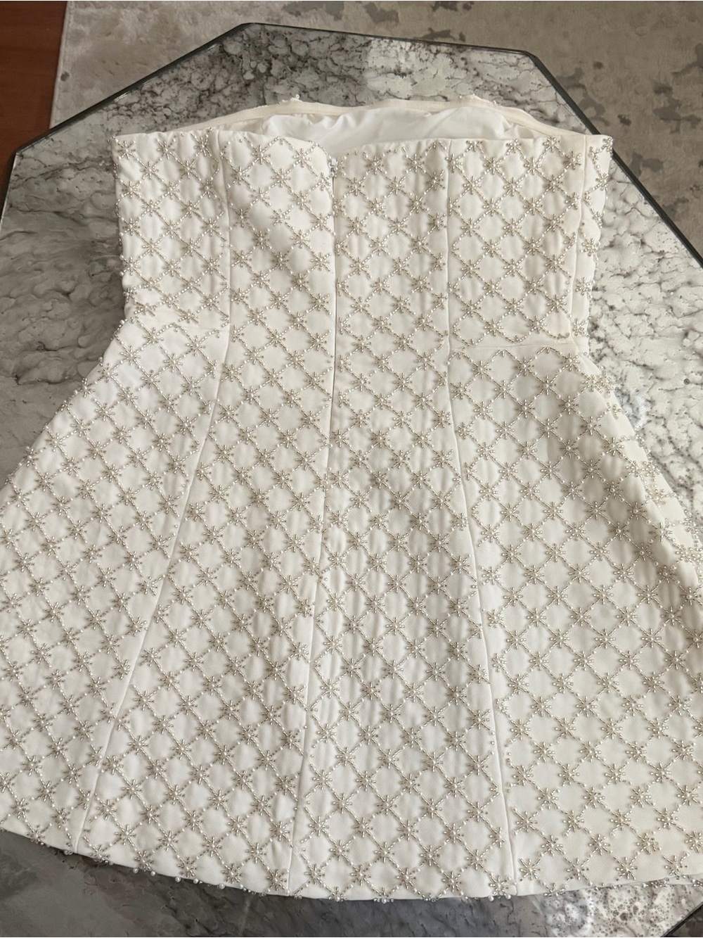 Babyboo Strapless Beaded Ivory Corset Top